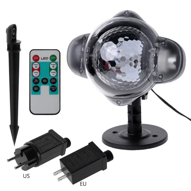 

HNGCHOIGE 2018 New Waterproof LED Stage Light Snowfall Rotating Spotlight Laser Projection Lamp