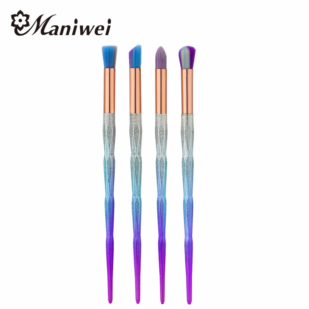 

MANIWEI 4pcs Diamond Makeup Brushes Gradient Blending Concealer Foundation Powder Cosmetic Puff Eyeliner Lip Blusher maquiagem