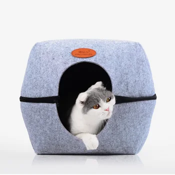 

HEYPET Cats Cave Bed Pet House Sleeping Bag Zipper Egg Shape for Dog Puppy Cat Home Nest Pet Supply Cat Basket Kennel