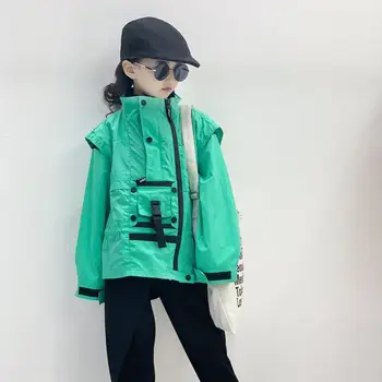 

Free Shipping children unisex baby girl and boys vest + coats 2cps sets 2019 spring autumn new long sleeve loose outerwear ws944