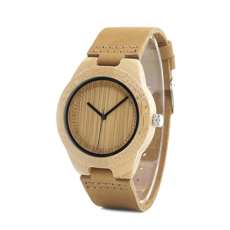 BOBO BIRD men Watches women Wooden Bamboo Watch ladies Quartz lover's clock with Leather Strap as Gift in wood box custom