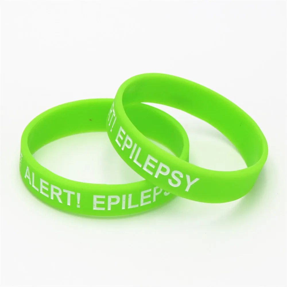 1 шт. медицинский браслет эпилепсии силиконовые браслеты в Дети Размеры повязки силиконовый Браслеты и браслеты для детей Подарки SH135K - Окраска металла: Green