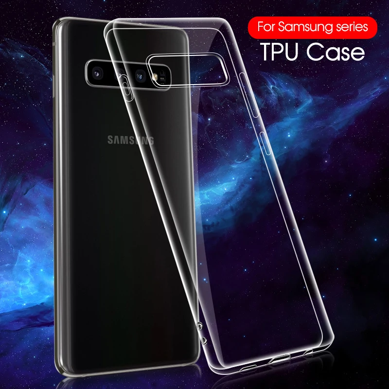 

Clear Silicone Case For Samsung S10 plus S10e Note 9 Ultra Thin Transparent TPU Cover For Samsung A30 A50 M20 A6 A8 2018 Cover