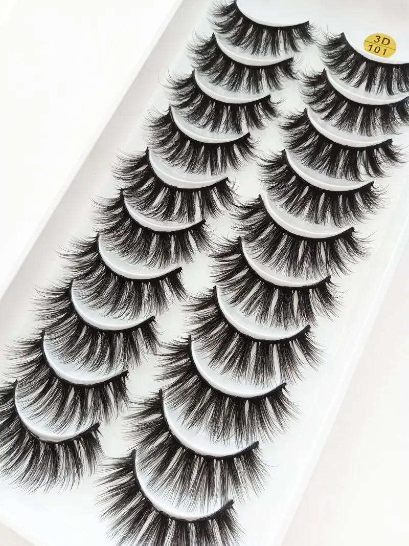 Все виды 10 пар ручной работы натуральные длинные 3d норковые ресницы для создания привлекательного макияжа глаз