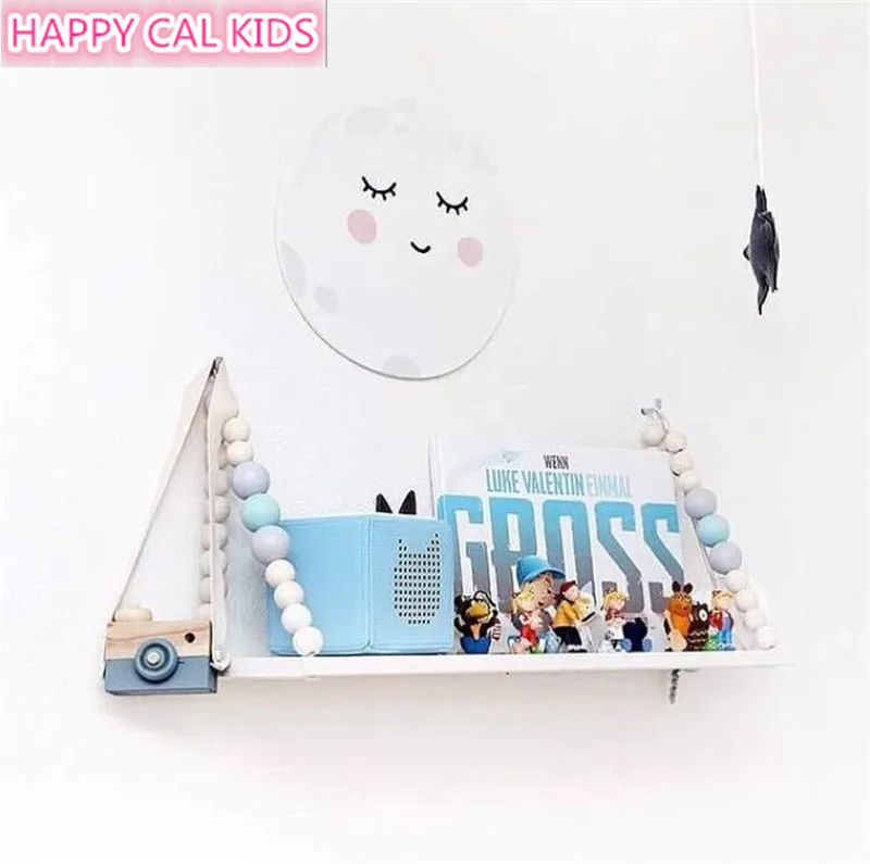 

Cute Sleepy Eyes Eyelash Clouds Moon Pattern Wood Wall Sticker Rainbow Color Kids Room Decorative Wooden Ornaments