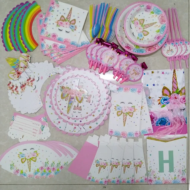 Unicorn Birthday Party Decoration Cartoon Unicorn Paper Hat Napkins