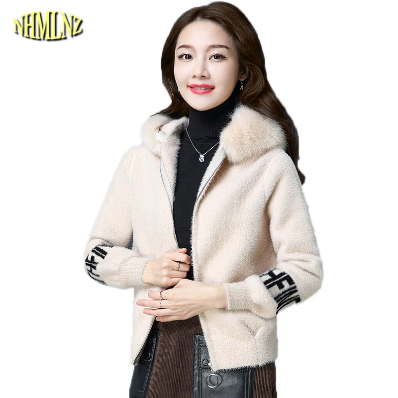 2018 New Sheep Shearling Faux Fur Coat Women Winter
