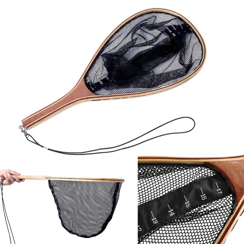 

Relefree Wooden Fly Fishing Trout Landing Nylon Net Mesh Bag Catch and Release SF Vintage Frame Sports
