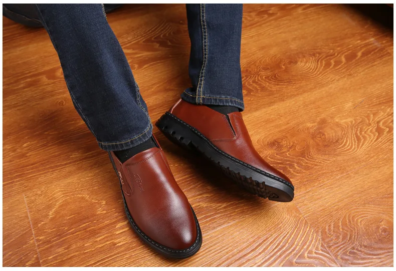 NPEZKGC/Мужская обувь ручной работы из натуральной кожи; сезон весна-осень; модная мужская повседневная обувь в деловом стиле; брендовая мужская обувь