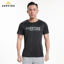 Supfire Для мужчин футболка для бега, для катания на велосипеде, для рыбалки, быстросохнущая Спортивная футболка Футболки Спортивная футболка с короткими рукавами для фитнеса тренировочная рубашка C021