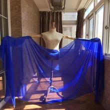 high quality Blue color 100% Silk bellydancing Veils for Dancers 2.5meter size free-shipping
