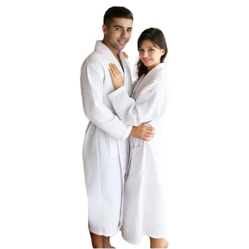 CoupleWaffleBathrobesMensKimonoRobeSexySoildKimonoSleepwear
