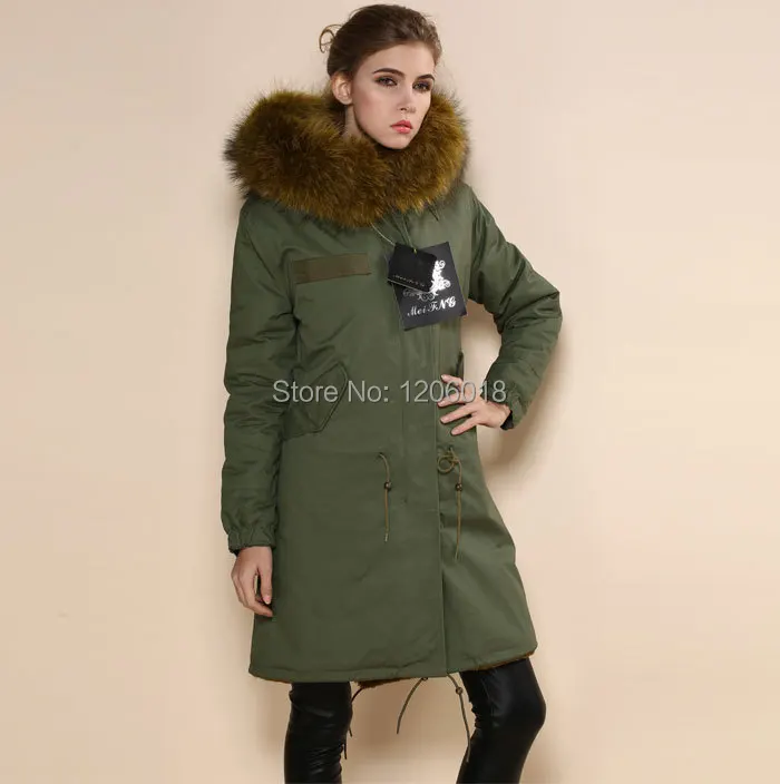 Новая мода меховой воротник с капюшоном парки зимние куртки, армейский зеленый большой желтый воротник длинный Стиль мужское пальто парка женское меховое пальто