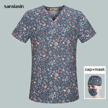 

Medical Surgical Uniforms cotton Breathable nursing Scrub Tops pet Hospital doctor tops Pharmacy Beauty salon uniforms wholesale