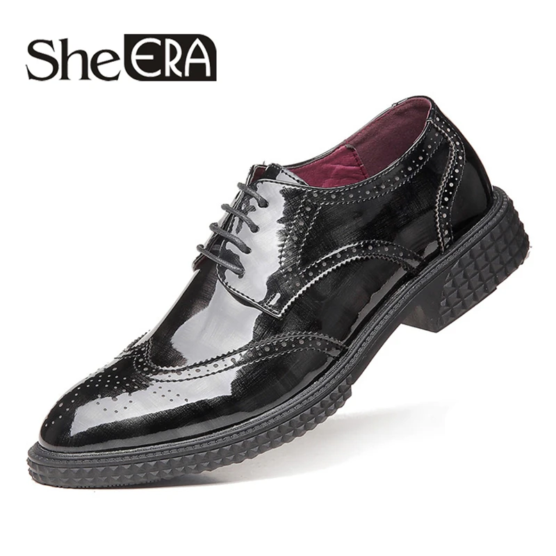 

High Quality New Men Business Formal Dress Shoes Oxford Men Leather Shoes Lace Up Pointed Toe British Style Men Shoes Black