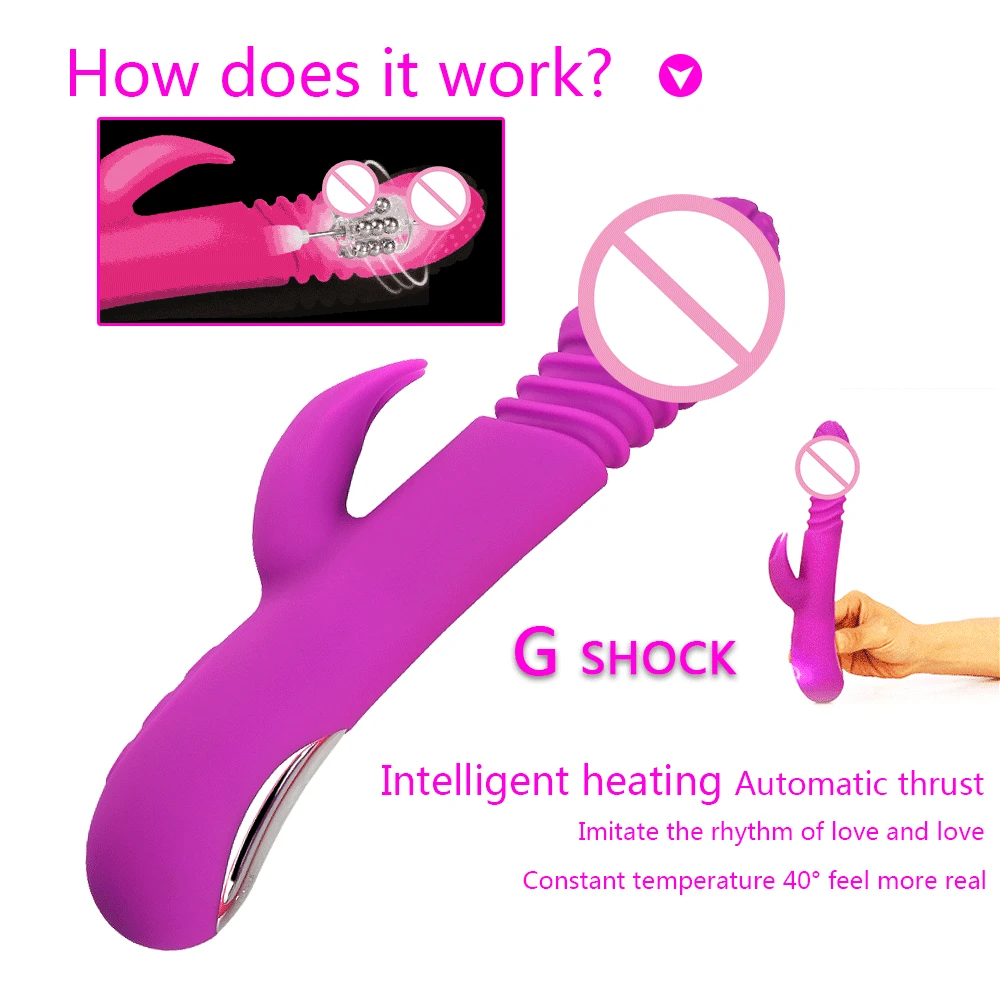 Multispeed Heatable Vibrator Silicone Dildo Vibration G-spot Massager Dual Motor Sex Toys for Women Clitoris Stimulator