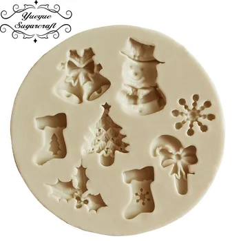 

Yueyue Sugarcraft snowman Christmas Silicone mold fondant mold cake decorating tools chocolate