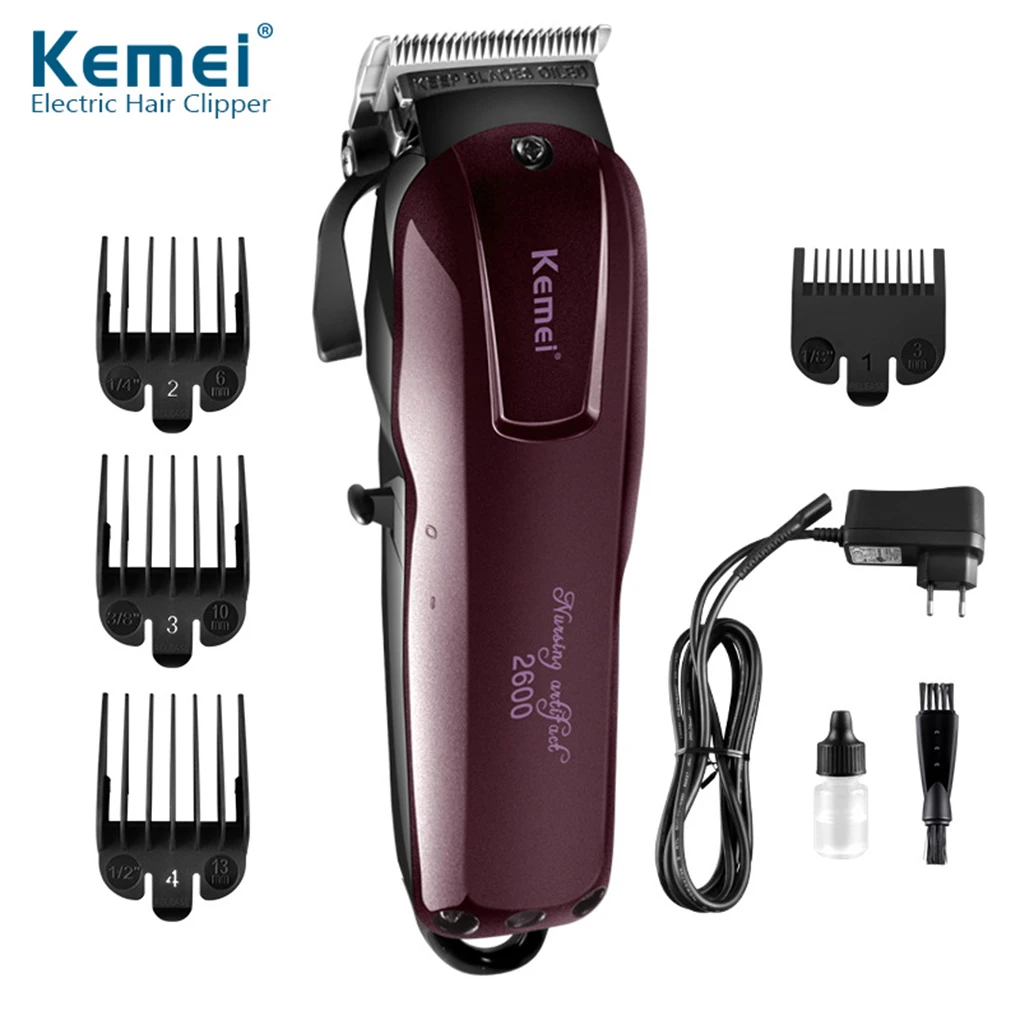 Электрическая моющаяся машинка для стрижки волос перезаряжаемый триммер для удаления волос Бритва Беспроводная Регулируемая машинка для стрижки волос для KM-2600