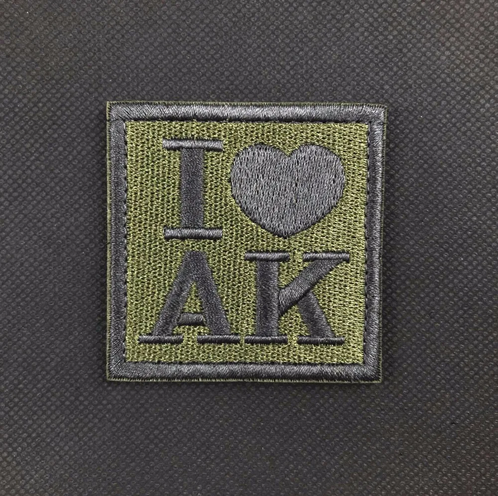 20PCS Embroidery I Love AK Tactical Patch Hook Military Badge Combat Army Armband Green Brassard Wholesale | Дом и сад