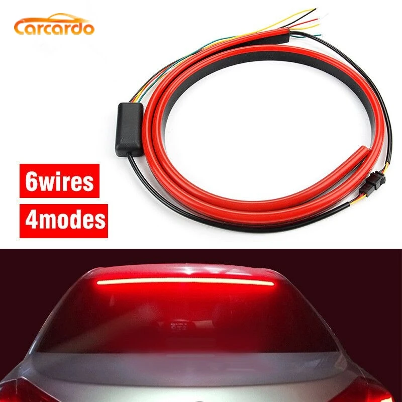 

Carcardo Car Third Brake Light Car LED Addition Brake Light Strip Auto Tail Warning Light Additional Stop Lamp Strip