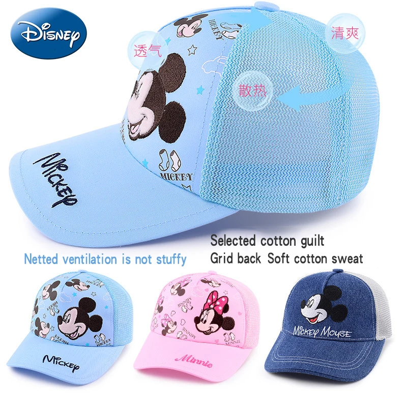 

Disney children hat mickey mouse cap fashion cartoon kids hat outdoor wear cotton Adjustable breathable Visor Shade Baseball cap
