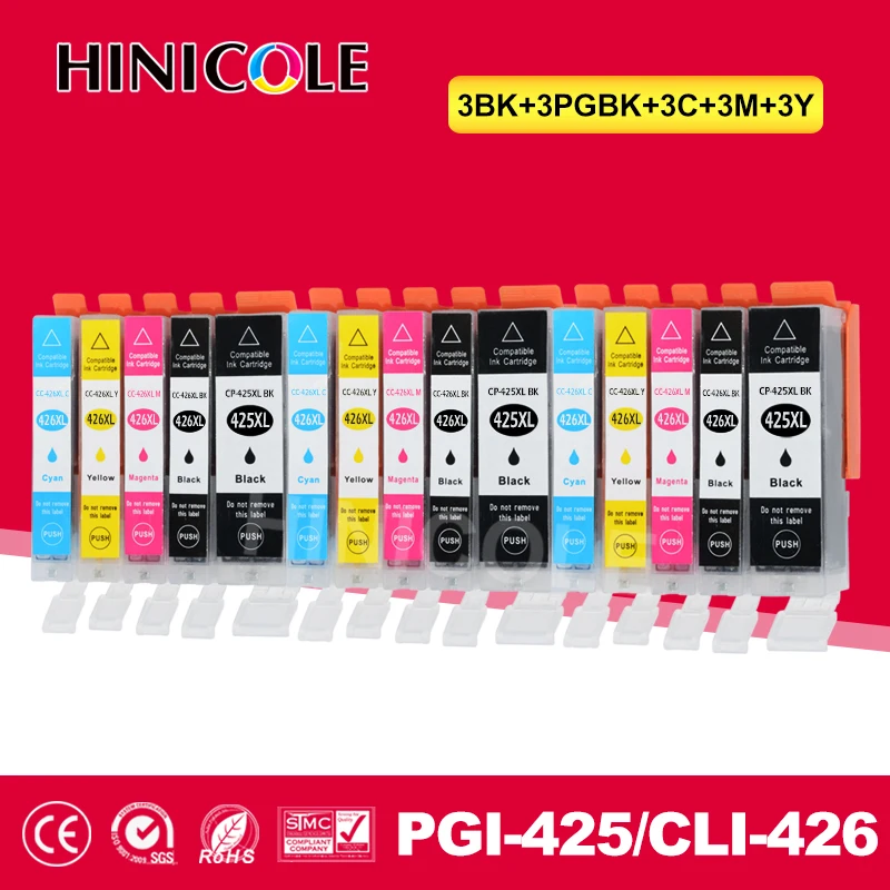 15 шт. картриджи для принтера Canon PIXMA IP4840 IP4940 IX6540 MG 425 426 5140|Чернильные картриджи| |