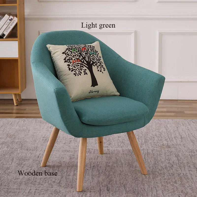 Современный Одноместный обеденный стул, кресло для отдыха, кафе, офис, ресторан, мебель для спальни, для учебы, скандинавский стул в стиле минимализм, диван, офисное кресло - Цвет: Wooden base green