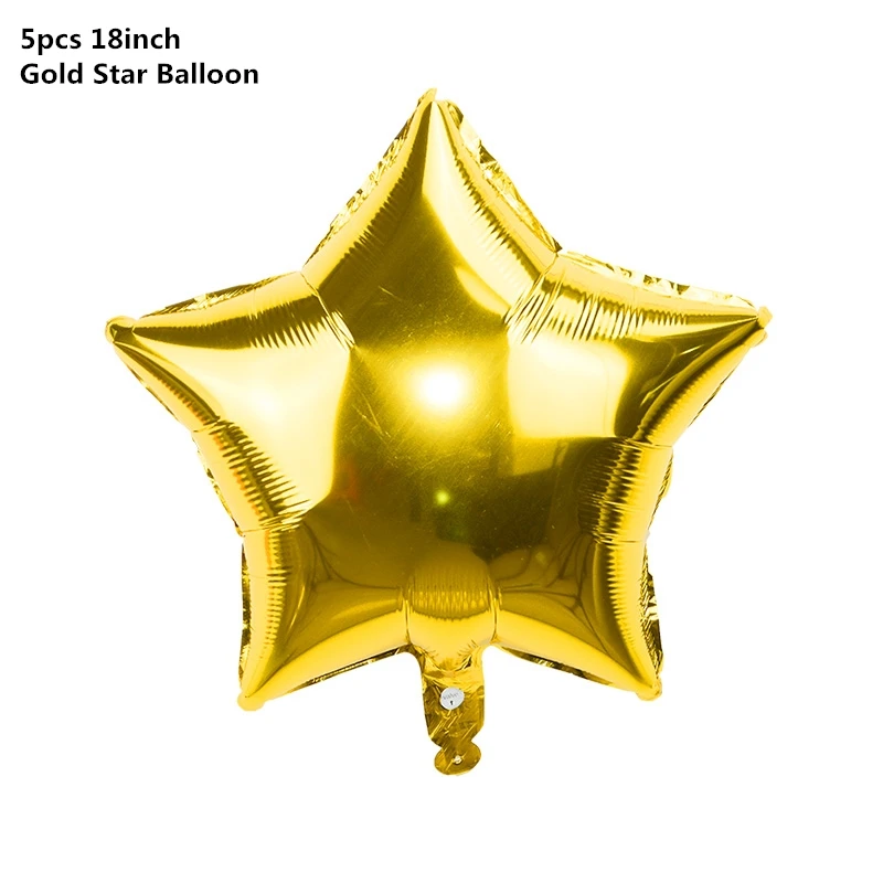 Черное золото с днем рождения баннер шары гелий номер фольги воздушный шар для маленьких мальчиков детей взрослых 18 30 день рождения украшения - Цвет: 5pcs gold star