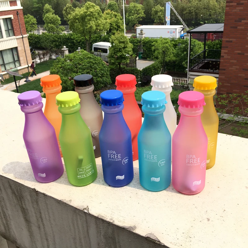 

550ML Outdoor Portable Plastic Lemon Cup Pop Juice Bottle Travel Mug Camping Hiking Watet Bottle Outdoor Tablewares Camping Mug