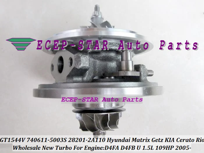 GT1544V 740611-5003S 28201-2A110 740611 782403 Turbocharger Turbo CHRA Cartridge For HYUNDAI Matrix Getz KIA Cerato Rio 05 D4FA D4FB U 1.5L 109HP (2)