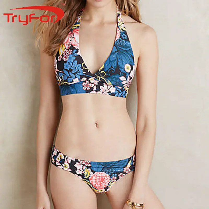 

Hot Summer New Design Sexy Women Bikini Set Low Waisted Female Beachwear Swimming Suit Printing 122-D835