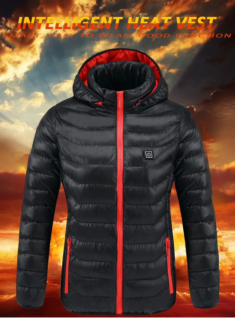 Jaqueta ao ar Infravermelho com Capuz Cabolsa de Roupas Térmicas para Caminhadas Homens Inverno Aquecido Livre Usb Aquecimento Jaqueta Elétrica Aquecida 2019 2 elétrica casaco de roupas térmicas para caminhadas jaqueta aquecida