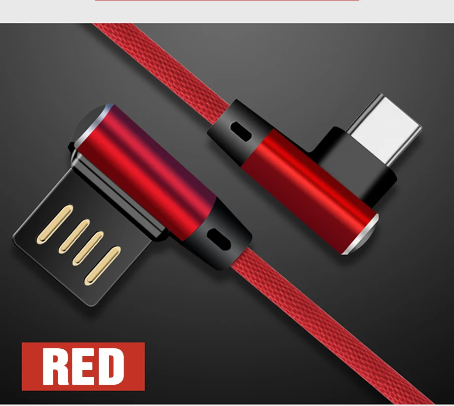 3а тип-c USB Micro usb 90 градусов локоть Быстрая зарядка тип-c кабель для samsung huawei Xiaomi зарядное устройство адаптер Быстрая зарядка кабель