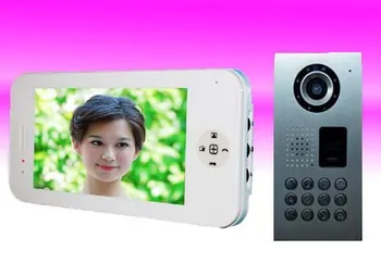 

7" Color TFT LCD video door phone , Metal camera with password and fingerprint unlocking ,luxury intercom system