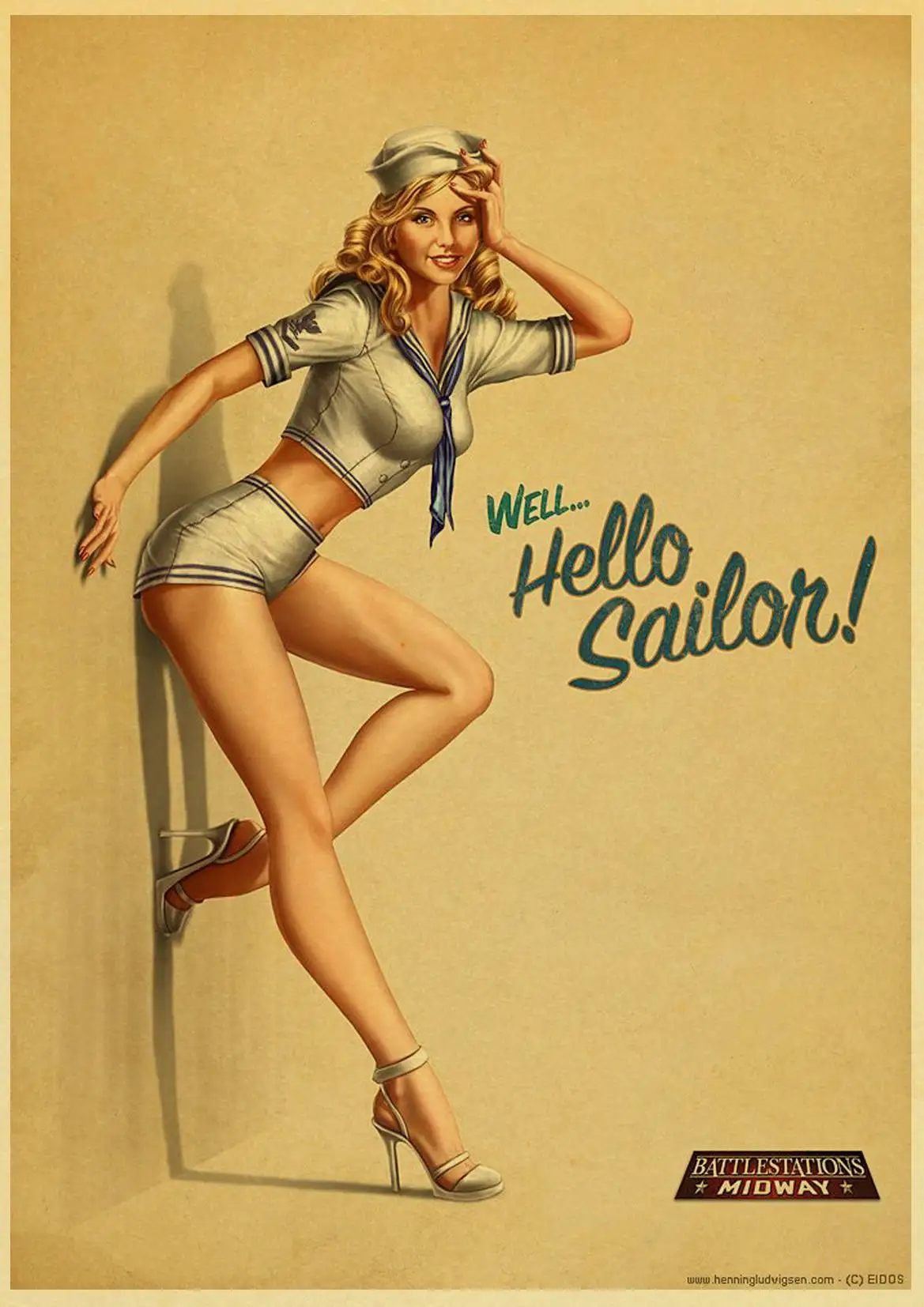 Вторая мировая война Америка Pin up girl Sexy girl винтажный бумажный плакат настенная живопись украшение дома 42X30 см 30X21 см