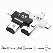 USB, Lightning, TYPE-C, Micro USB(OTG) 4 в 1 Usb флэш-накопитель для iPhone 5/6/6 S/6 Plus/7/7 S/7 Plus/8/8 Plus/X и Android телефон