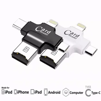 

USB & Lightning & TYPE-C & Micro USB (OTG) 4 in 1 Usb Flash Drive For iPhone 5/6/6S/6Plus/7/7S/7Plus/8/8Plus/X & Android Phone