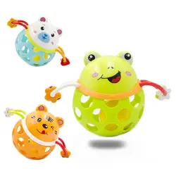 1 Pc Creative Plastic Cartoon Animal Baby Infant Hole Hand Puzzle Bell Ball Rattles Children Early Educational Toys Funny Games