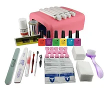 EM-127 DIY UV Gel Polish Set Soak Off Gel Kit UV 36W Curing Lamp File Nail Art Tools free shipping
