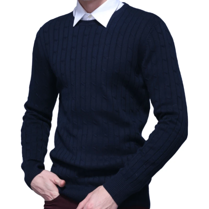 

5Colors Men Sweater Pullovers Winter Thick Cotton Knitted Twist Pullover Sweater Tops Male Jumper Autumn Spring 2018 New M-3XL