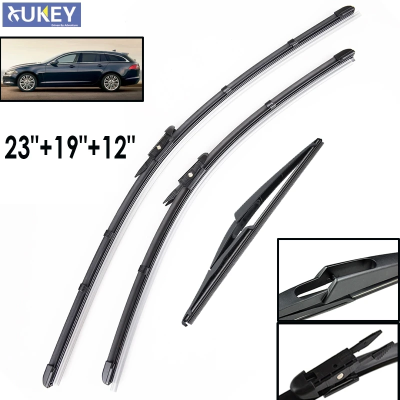 XUKEY Windshield Windscreen Wiper Blades For Jaguar XF Sportbrake 2012 Onwards Front Rear Window