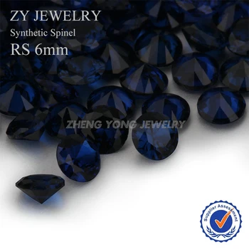 

Wholesale price Round Brilliant Cut 6.0mm 114# Loose blue synthetic Stone for jewelry making 100pcs per lot