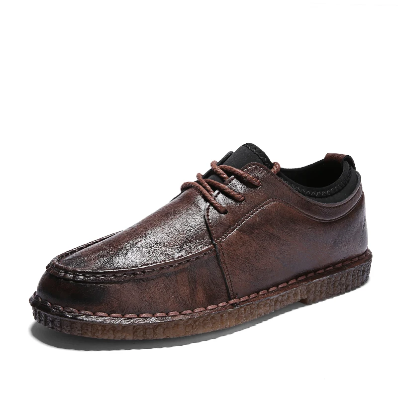 New Men's Shoes Oxfords Spring Casual Shoes Men Split Leather Shoes