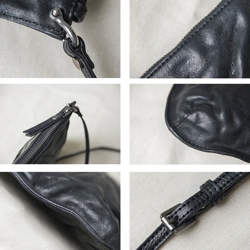 AETOO Head-layer cowhide small envelope bag, female leather hundred commuter retro literary fan single Shoulder Bag