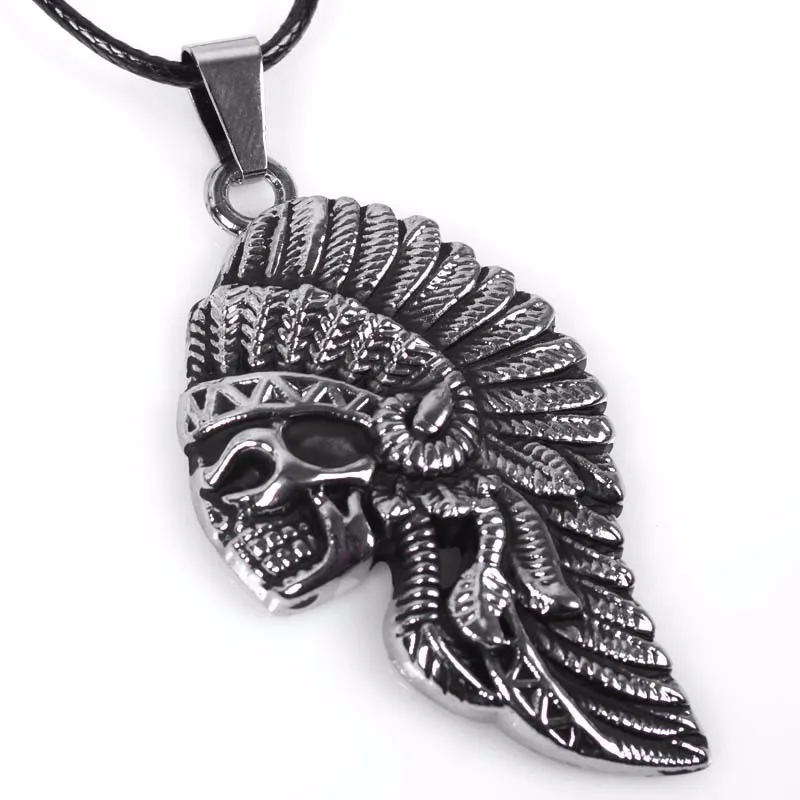 

Vintage Retro Colar Masculino Couro Gothic Men Jewelry Native American Indian Male Leather Rope Necklace