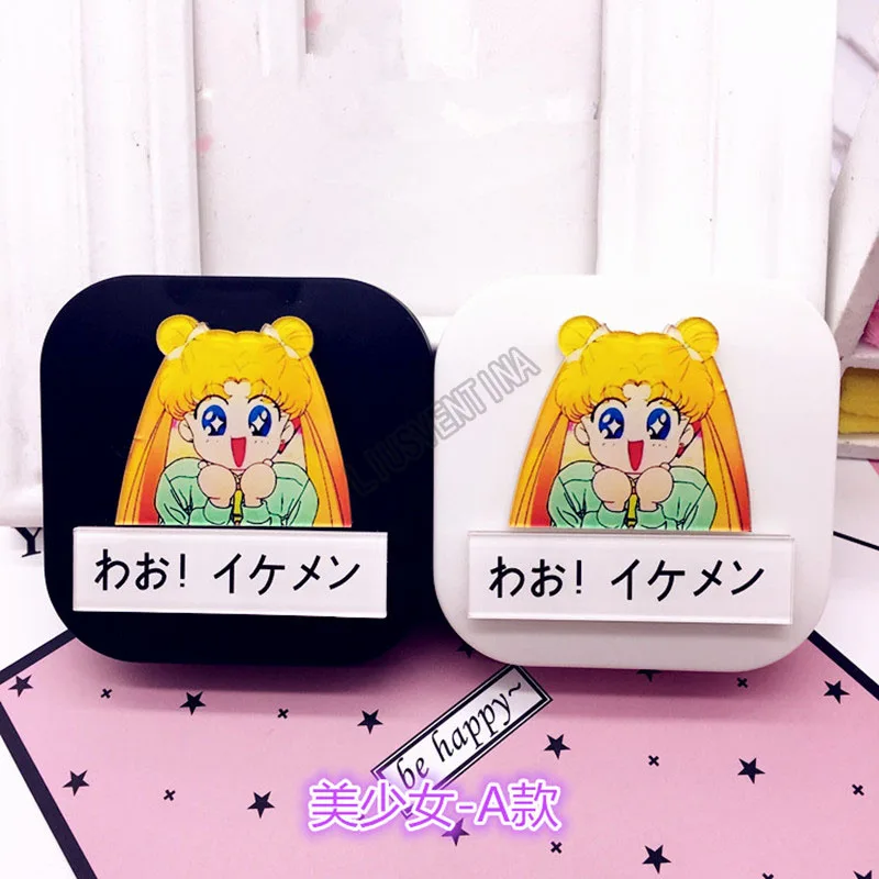 

LIUSVENTINA DIY acrylic cute Sailor Moon and letter contact lens case for eyes contact lenses box for glasses
