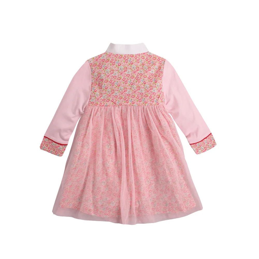 Корейское традиционное платье принцессы для девочек; Одежда для новорожденных; сетчатый Кружевной Костюм ханбок для девочек; подарок на
