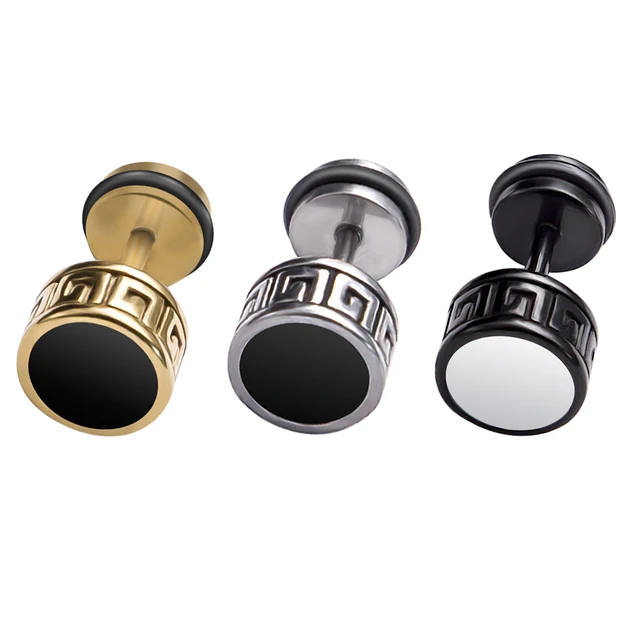 1 Pair Stainless Steel Ear Studs Men Earrings Stud Punk Barbell