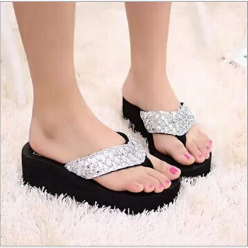 ladies wedge flip flops