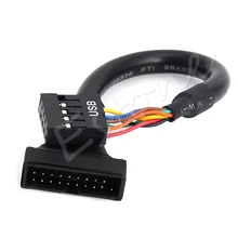 19/20 pinos usb 3.0 fêmea para 9 pinos usb 2.0 macho placa-mãe adaptador de cabeçalho cabo dropshipping navio da gota